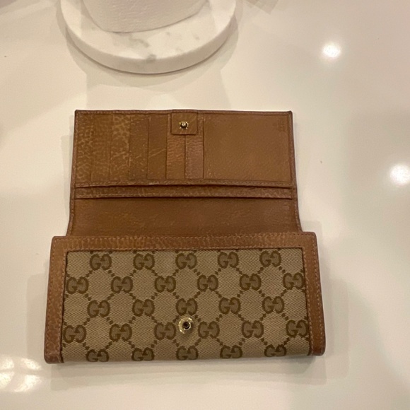 Gucci brown bow detailed clutch wallet - Picture 3 of 7